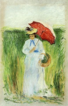  Pissarro Art Painting - young woman with an umbrella Camille Pissarro